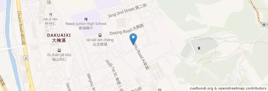Mapa de ubicacion de 鬍鬚張滷肉飯 en تايوان, تاو يوان, 桃園區.