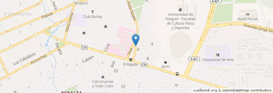 Mapa de ubicacion de Restaurante en 古巴, Holguín, Holguín.