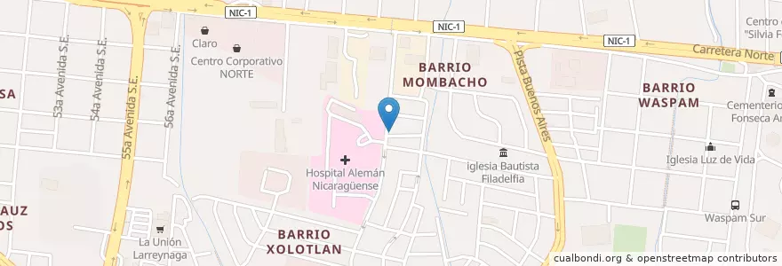 Mapa de ubicacion de Farmacia Ebenezer en نيكاراجوا, Departamento De Managua, Managua (Municipio).