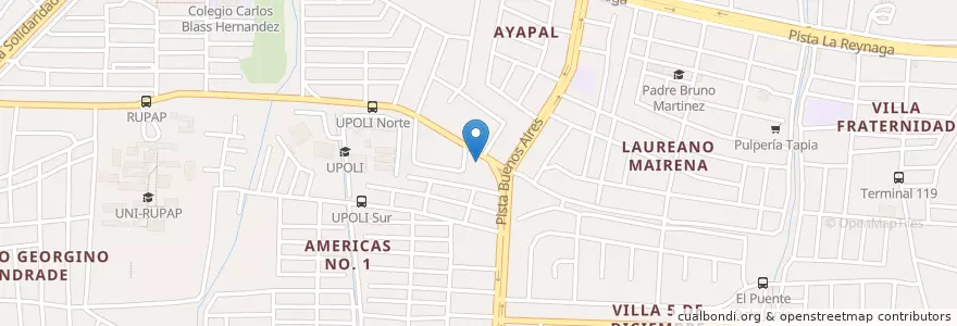 Mapa de ubicacion de Comedor Emanuel en Nicarágua, Departamento De Managua, Managua (Municipio).