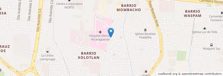 Mapa de ubicacion de Farma Estrella en ニカラグア, マナグア県, Managua (Municipio).
