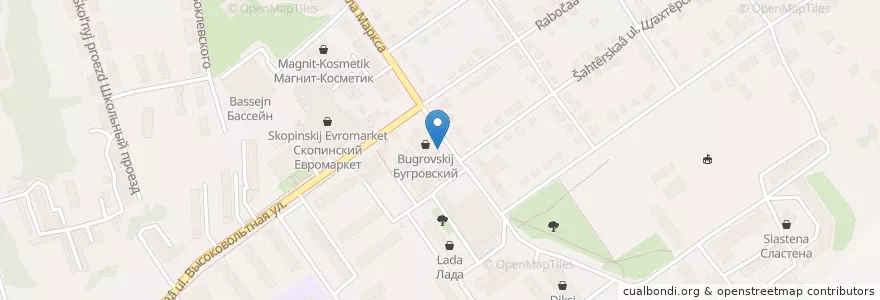 Mapa de ubicacion de Жара en ロシア, 中央連邦管区, リャザン州, Городской Округ Скопин, Скопинский Район.