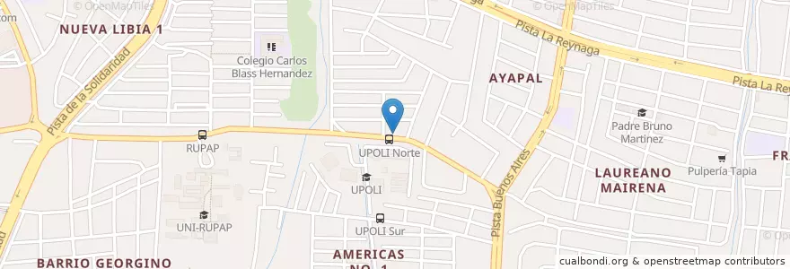 Mapa de ubicacion de Cyber Uno en ニカラグア, マナグア県, Managua (Municipio).