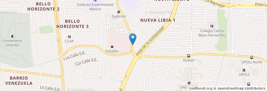 Mapa de ubicacion de Bar y Taquería La Cruda en 니카라과, Departamento De Managua, Managua (Municipio).