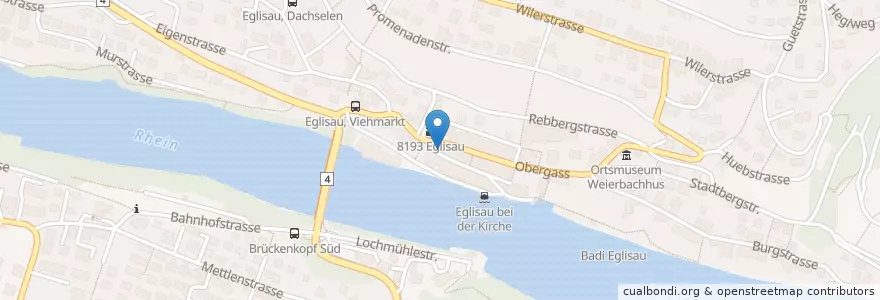 Mapa de ubicacion de Moema Gourmet en Schweiz/Suisse/Svizzera/Svizra, Zürich, Bezirk Bülach, Eglisau.