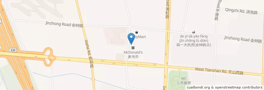 Mapa de ubicacion de 吉祥馄饨 en Çin, Şanghay, Changning.