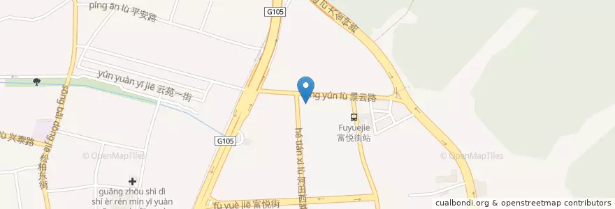 Mapa de ubicacion de 广东省第二中医院白云院区 en چین, گوانگ‌دونگ, 广州市, 白云区.
