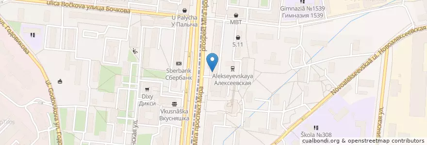 Mapa de ubicacion de Здоров.ру en Rusland, Centraal Federaal District, Moskou, Северо-Восточный Административный Округ, Останкинский Район.
