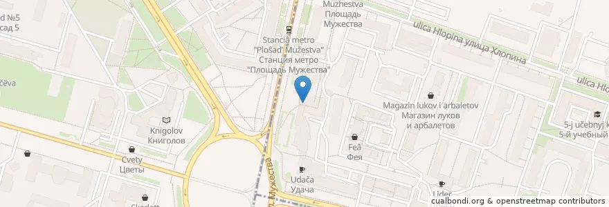 Mapa de ubicacion de 2хДА! en Russia, Northwestern Federal District, Leningrad Oblast, Saint Petersburg, Калининский Район, Округ Академическое.