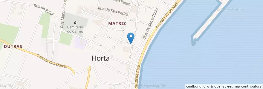 Mapa de ubicacion de Junta de Freguesia da Matriz en 포르투갈, Açores, Faial, Horta.