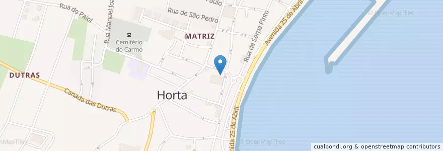 Mapa de ubicacion de Câmara Municipal da Horta en Portekiz, Açores, Faial, Horta.