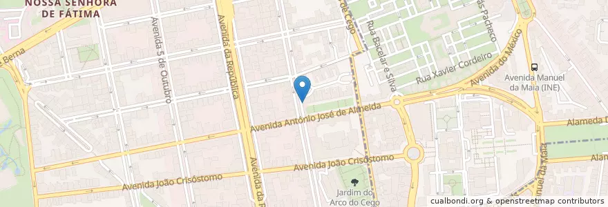 Mapa de ubicacion de Clínica MFR Dr. Pedro Varandas en Portugal, Metropolregion Lissabon, Lissabon, Großraum Lissabon, Lissabon, Avenidas Novas.