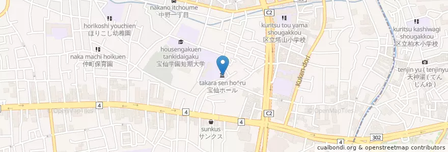 Mapa de ubicacion de 宝仙ホール en Japan, Tokyo, Nakano.
