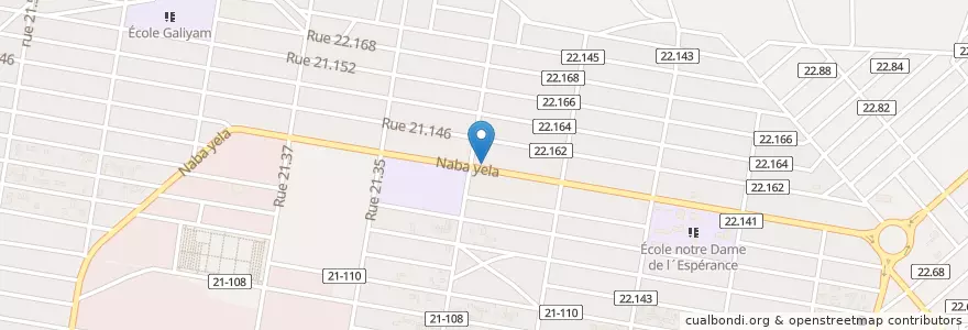 Mapa de ubicacion de Na bonse wendé en 부르키나파소, Centre, Kadiogo, 와가두구.