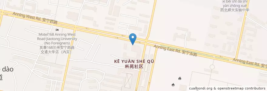 Mapa de ubicacion de KFC en Çin, Kansu, 兰州市 (Lanzhou), 安宁区.