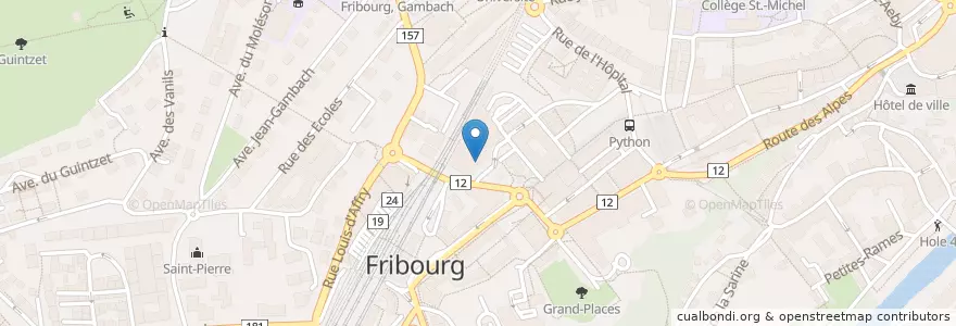 Mapa de ubicacion de MyPost24 en Svizzera, Friburgo, Distretto Della Sarine, Fribourg - Freiburg.