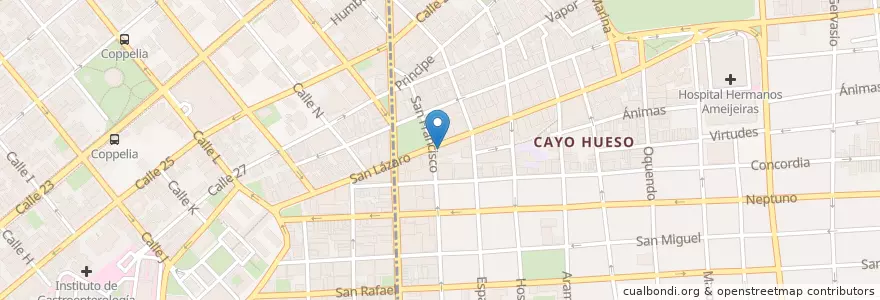 Mapa de ubicacion de San Francisco en Cuba, La Havane.