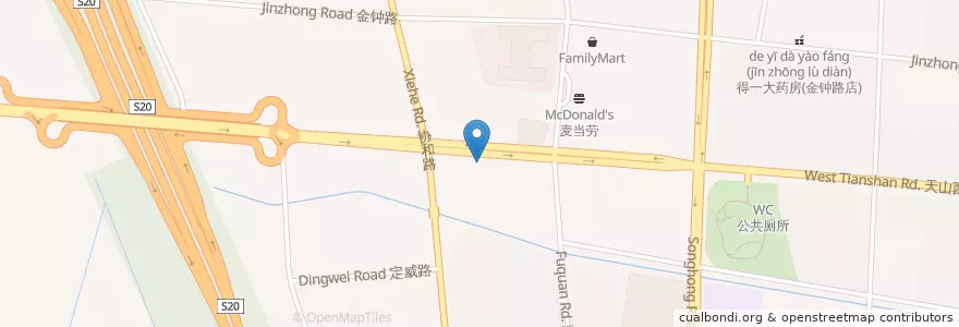 Mapa de ubicacion de Starbucks en Cina, Shanghai, Distretto Di Changning.