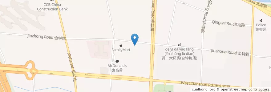 Mapa de ubicacion de 沙拉时光 en 中国, 上海市, 长宁区.