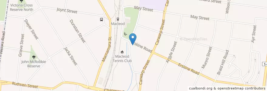 Mapa de ubicacion de Touchstone Cafe en オーストラリア, ビクトリア, City Of Banyule.