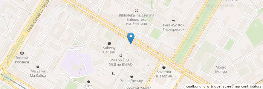 Mapa de ubicacion de Мири Масала en روسيا, Центральный Федеральный Округ, Москва, Юго-Западный Административный Округ, Академический Район.