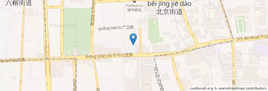 Mapa de ubicacion de 名记美食 en 중국, 광둥성, 광저우시, 越秀区, 北京街道.
