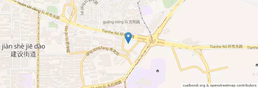 Mapa de ubicacion de 海龙中餐厅 en Cina, Guangdong, 广州市, 越秀区, 华乐街道.