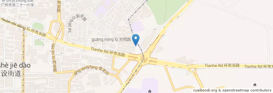 Mapa de ubicacion de 真功夫 en Cina, Guangdong, 广州市, 越秀区, 华乐街道.