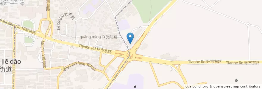 Mapa de ubicacion de Starbucks en China, Guangdong, Guangzhou, 越秀区.