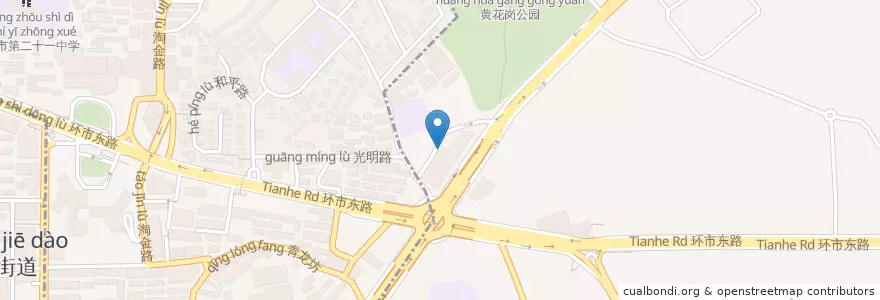 Mapa de ubicacion de 72家 en China, Guangdong, Guangzhou City, Yuexiu District.