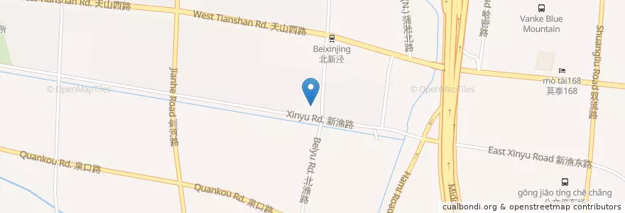 Mapa de ubicacion de 北新泾社区卫生服务中心 en China, Shanghái, Changning.
