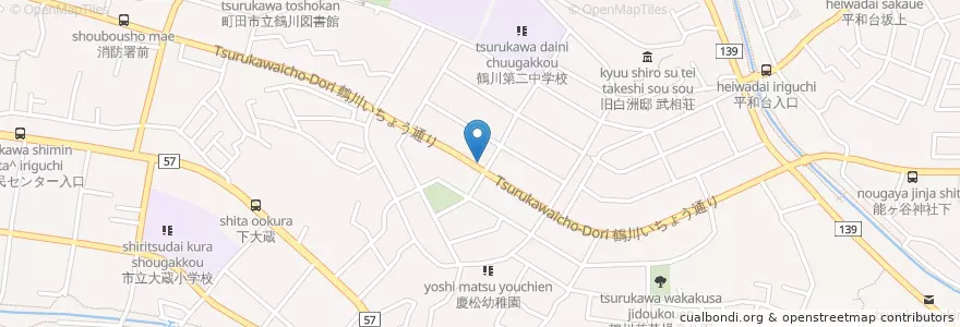 Mapa de ubicacion de 鶴川胃腸科 en Japan, Tokyo, Machida.