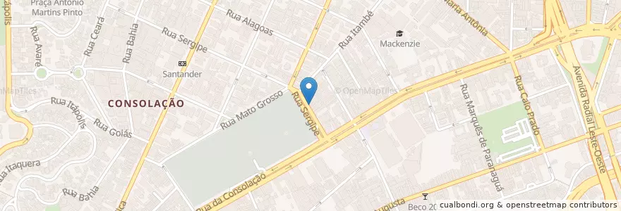 Mapa de ubicacion de Bye Jack Restaurante en Бразилия, Юго-Восточный Регион, Сан-Паулу, Região Geográfica Intermediária De São Paulo, Região Metropolitana De São Paulo, Região Imediata De São Paulo, Сан-Паулу.