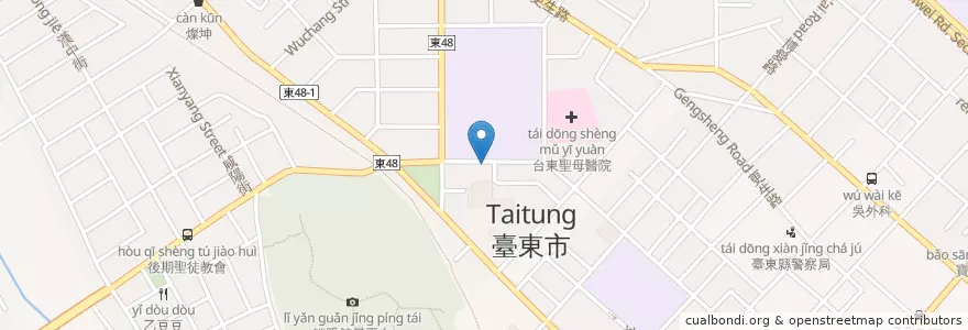 Mapa de ubicacion de 大碗公冰店 en Taiwan, 臺灣省, Taitung, 臺東市.