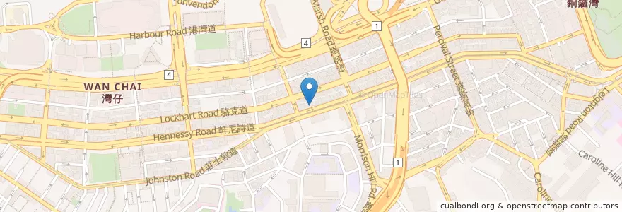 Mapa de ubicacion de 集友銀行 en Китай, Гуандун, Гонконг, Гонконг, Новые Территории, 灣仔區 Wan Chai District.