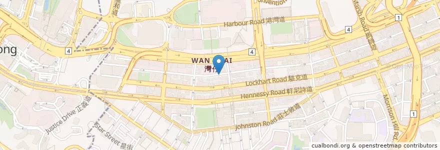 Mapa de ubicacion de 食物站 Food Station en Китай, Гуандун, Гонконг, Гонконг, Новые Территории, 灣仔區 Wan Chai District.