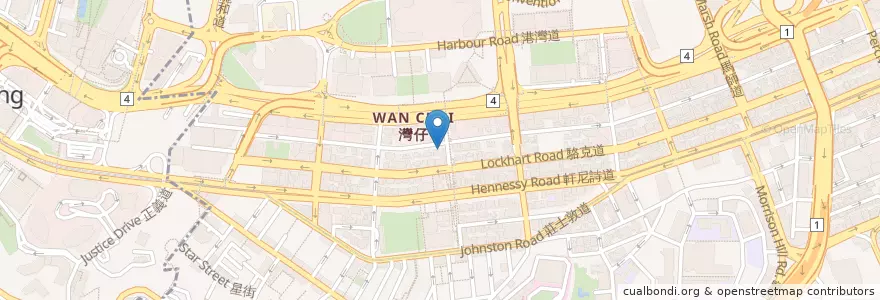 Mapa de ubicacion de 軒尼詩冰廳 Cafe Hennessy en China, Cantão, Hong Kong, Ilha De Hong Kong, Novos Territórios, 灣仔區 Wan Chai District.