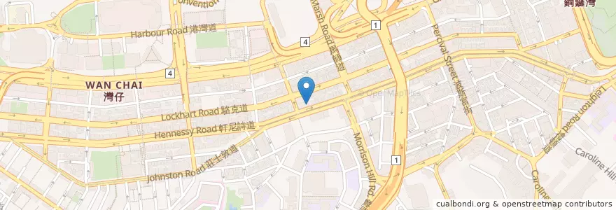 Mapa de ubicacion de 許氏兄弟 en China, Guangdong, Hongkong, Hong Kong Island, New Territories, 灣仔區 Wan Chai District.