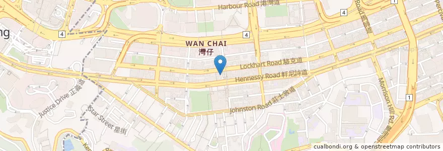 Mapa de ubicacion de 金英人民幣找換行 en Cina, Guangdong, Hong Kong, Hong Kong, Nuovi Territori, 灣仔區 Wan Chai District.