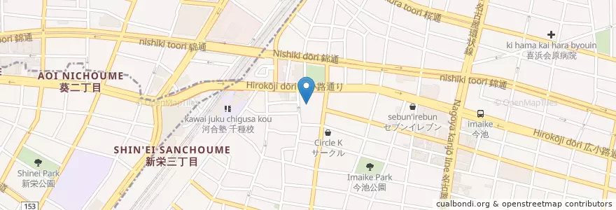 Mapa de ubicacion de 高牟神社 en Япония, Айти, 名古屋市, 千種区.