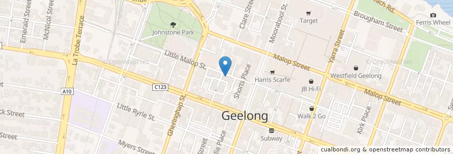 Mapa de ubicacion de 18th Ammendment Bar en Australia, Victoria, City Of Greater Geelong.
