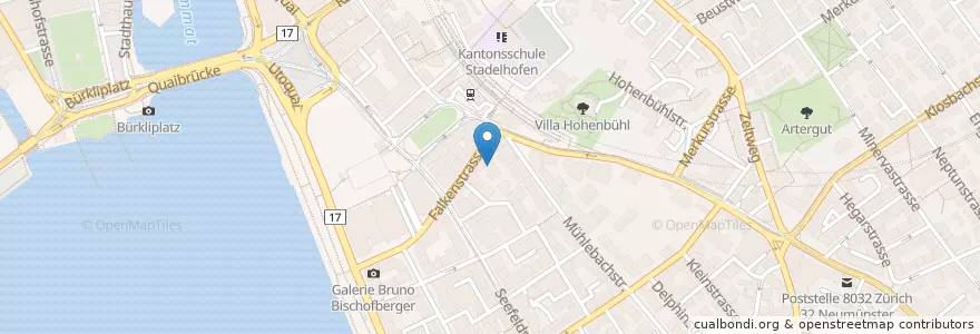 Mapa de ubicacion de Hull's School en İsviçre, Zürih, Bezirk Zürich, Zürich.