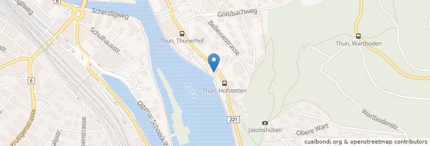 Mapa de ubicacion de Dampfschiff en Швейцария, Берн, Verwaltungsregion Oberland, Verwaltungskreis Thun, Thun.