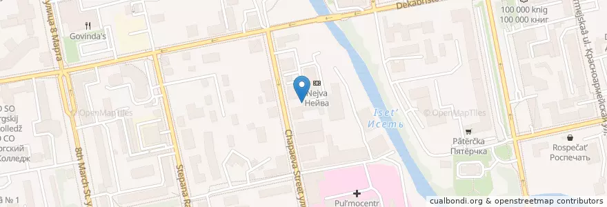 Mapa de ubicacion de Библиотека имени Герцена en Russie, District Fédéral De L'Oural, Oblast De Sverdlovsk, Городской Округ Екатеринбург.