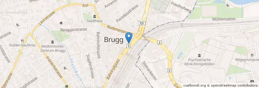 Mapa de ubicacion de Bike Parking en Svizzera, Argovia, Bezirk Brugg, Brugg.
