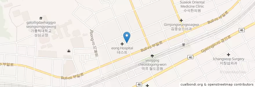Mapa de ubicacion de 1983 피자 & 펍 en Südkorea, Gyeonggi-Do, 부천시.