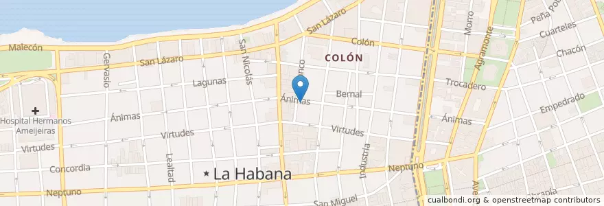 Mapa de ubicacion de Belen's Cafe en Куба, Гавана, Centro Habana.