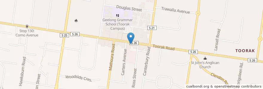 Mapa de ubicacion de M bar en أستراليا, ولاية فيكتوريا, City Of Stonnington.