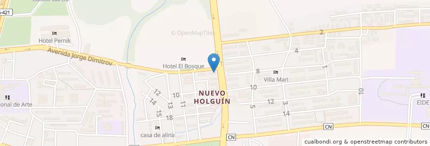 Mapa de ubicacion de Casa de El Butin en Kuba, Holguín, Holguín.