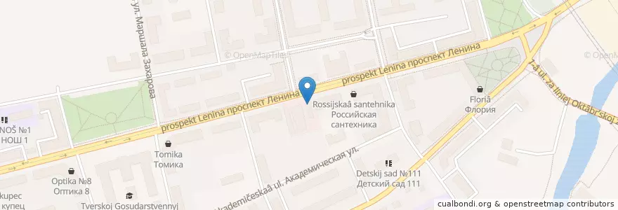 Mapa de ubicacion de Мадам Булка en Rusia, Distrito Federal Central, Óblast De Tver, Городской Округ Тверь, Калининский Район.
